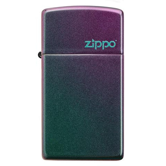Zippo Lighter - Slim® Iridescent Zippo Logo Zippo Zippo   