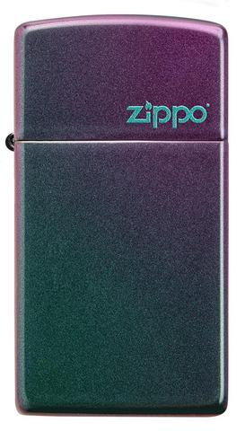 Zippo Lighter - Slim® Iridescent Zippo Logo