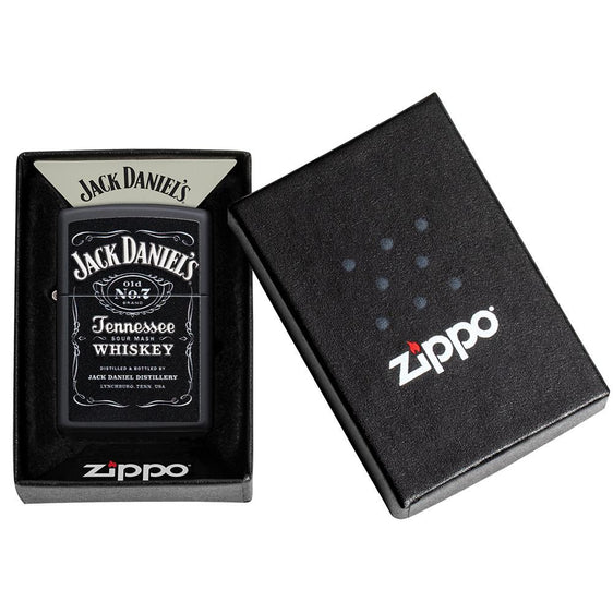 Zippo Lighter - Jack Daniel's Tennessee Whiskey on Black Matte Zippo Zippo   