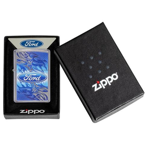 Zippo Lighter - Ford Blue Flames Zippo Zippo   