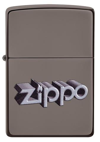 Zippo 3D Logo Design Black Ice® Windproof Lighter
