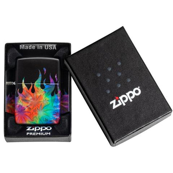 Zippo Lighter - Multi-Colored Marijuana Flames Zippo Zippo   