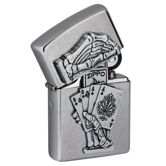 Zippo Lighter - Dead Mans Hand Emblem Design Zippo Zippo   