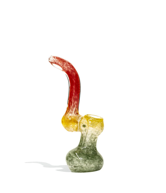 Rasta Colored Glass Bubbler Pipe - 6 Inch