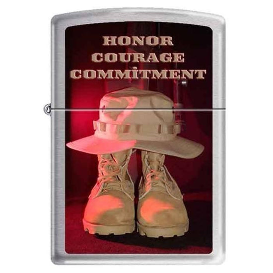 Zippo Lighter - Honor Courage Commitment  HP Chrome