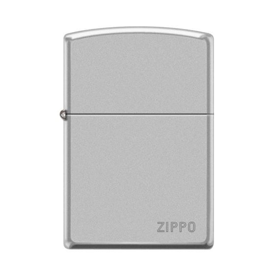 Zippo Lighter - Pipe Lighter With Logo Satin Chrome - Lighter USA
