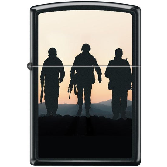 Zippo Lighter - Soldiers at Sunset Black Matte