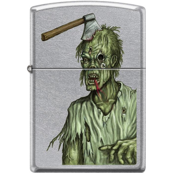 Zippo Lighter - Zombie Axe Head Street Chrome