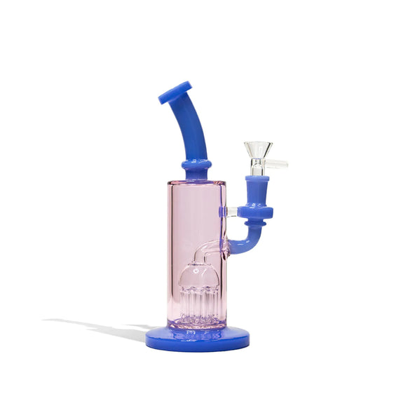 Dual Colored Water Pipe with 8 Arm Tree Perc - 9 Inch Cannabis Accessories Lighter USA Jade Blue  
