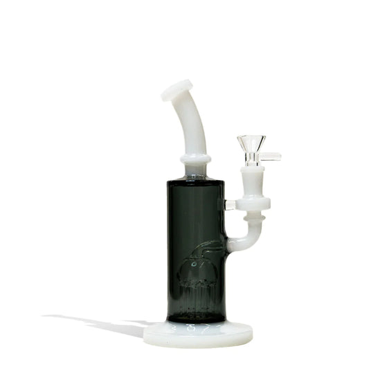Dual Colored Water Pipe with 8 Arm Tree Perc - 9 Inch Cannabis Accessories Lighter USA White  
