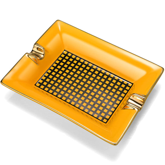 
Elegant Ceramic Cigar Ashtray - yellow