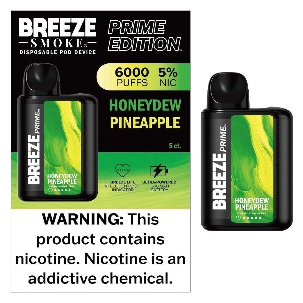 Breeze Prime Disposable Vape 6000 Puffs Lighter USA