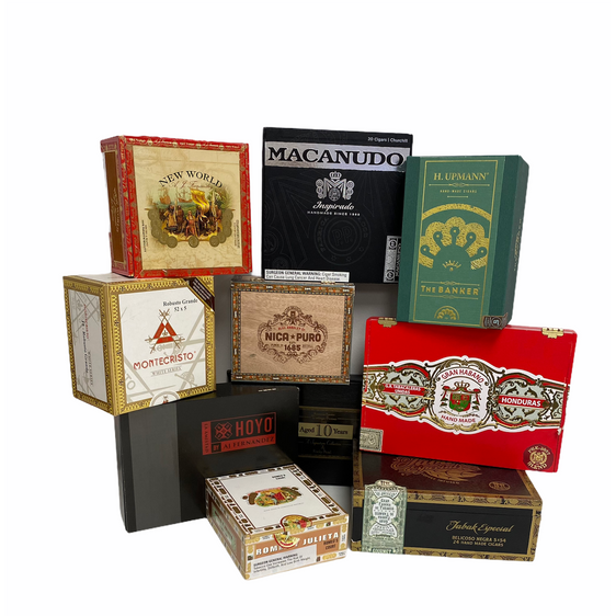 10 Premium Empty Cigar Boxes Smoking Accessories Lighter USA 10 Boxes - 5 Wooden & 5 Cardboard  