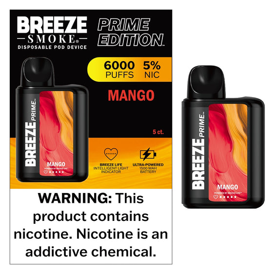
Breeze Prime Disposable Vape - 6000 Puffs - Mango