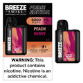 
Breeze Prime Disposable Vape - 6000 Puffs - Peach Berry