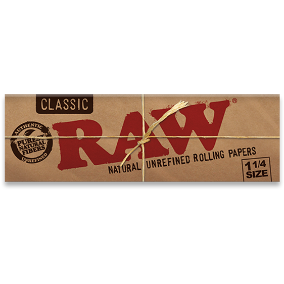 RAW Classic Natural Unrefined Rolling Papers - 1¼ Cannabis Accessories Raw 6 Pack  