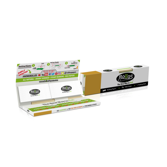 Rollos Rolling Paper Gold Edition (1-1/4) Cannabis Accessories Rollos 5 Booklets  