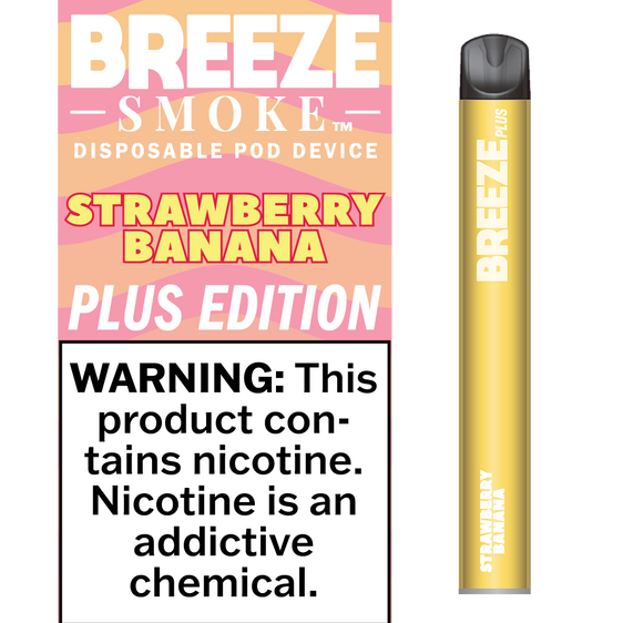 Breeze Smoke Plus - Disposable Pod Device Vape Juice Breeze Smoke Strawberry Banana  