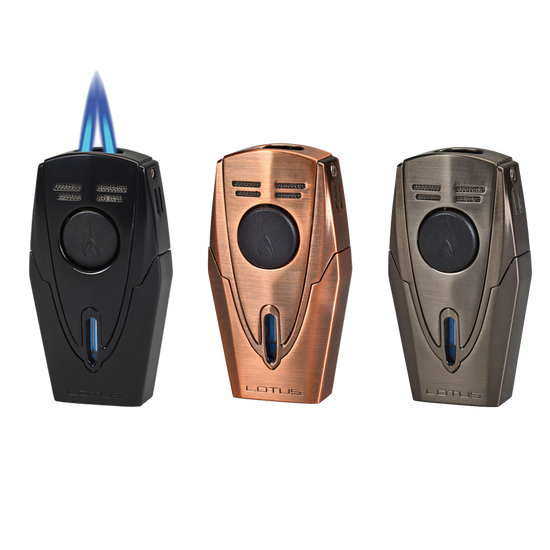 Lotus Fury Twin Point Flame Lighter w/ Punch