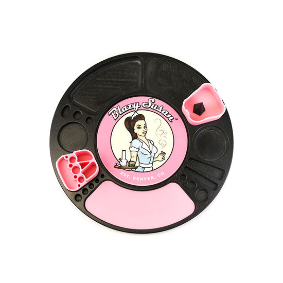 Blazy Susan Spinning Rolling Tray - Black
