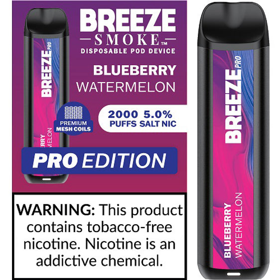 Breeze Pro Disposable Pod Vape Flavor - Blueberry Watermelon