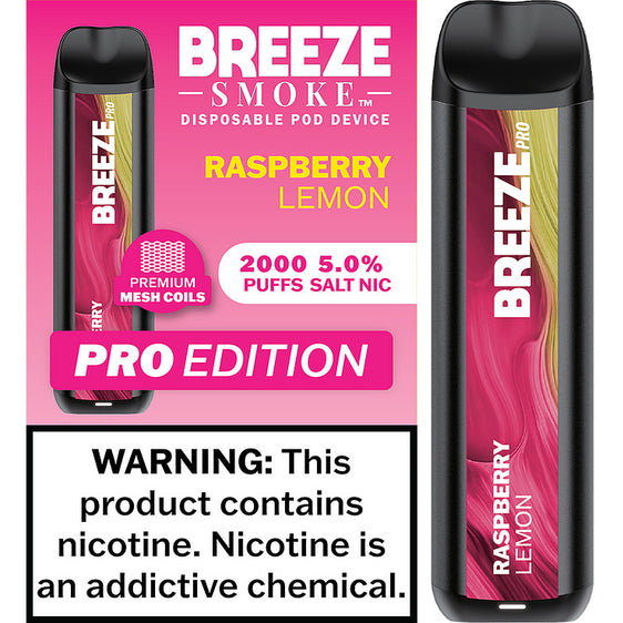 Breeze Pro Disposable Pod Vape Flavor - Raspberry Lemon