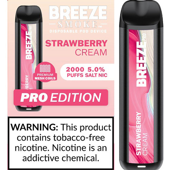 Breeze Pro Disposable Pod Vape Flavor - Strawberry Cream