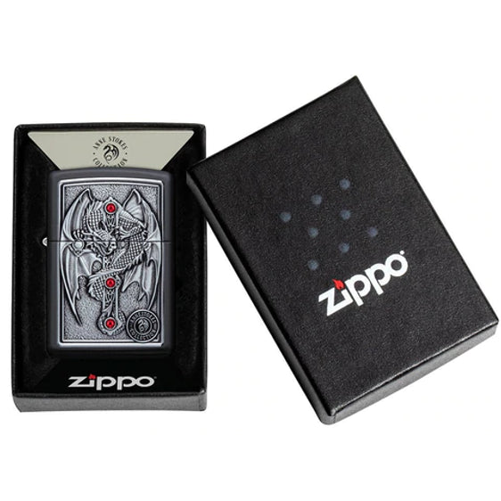 Zippo Lighter - Anne Stokes Gothic Guardian Emblem Zippo Zippo   