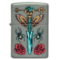
Zippo Lighter - Gothic Dagger on Classic Sage