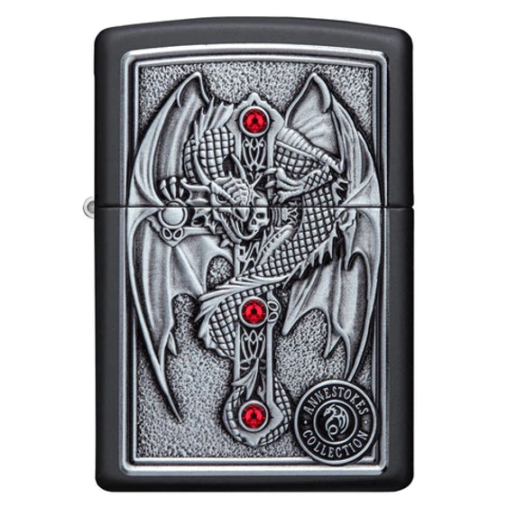 Zippo Lighter - Anne Stokes Gothic Guardian Emblem Zippo Zippo   