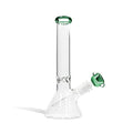 
Thick Beaker Water Pipe With Ice Pinch and Color Bowl 10 Inch - Jade Green