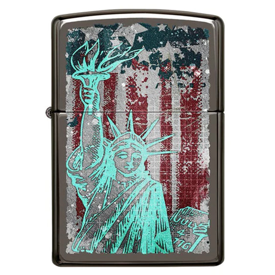 Zippo Lighter - Statue Of Liberty Black Ice Zippo Zippo   