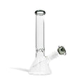 
Thick Beaker Water Pipe With Ice Pinch and Color Bowl 10 Inch - Smokey Gray