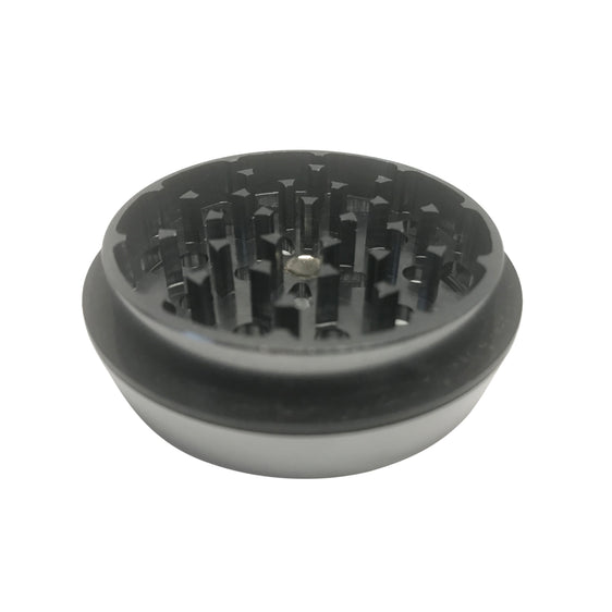 Hush Crush 2.5" 4-Piece Tiered-Towered Magnetized Herb Grinder - Gray Cannabis Accessories Hush Crush   
