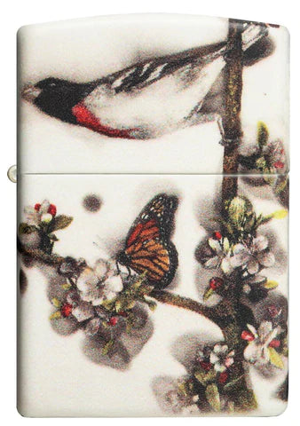 Zippo Lighter -  Spazuk Bird and Beautiful Monarch Butterflies