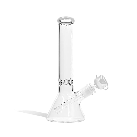 
Thick Beaker Water Pipe With Ice Pinch and Color Bowl 10 Inch - White