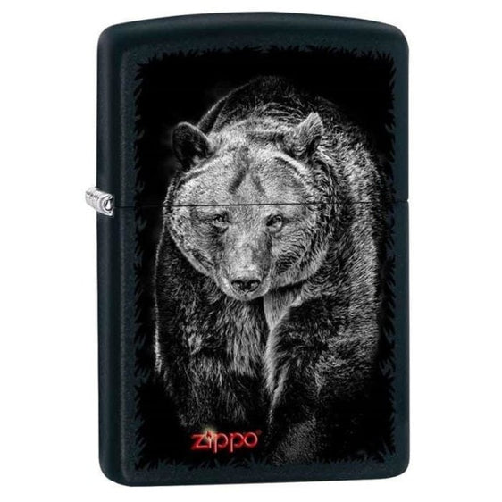 Zippo Lighter - Bear Black Matte Zippo Zippo   