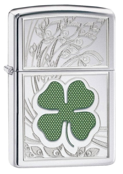 Zippo Lighter -  Clover High Polish Chrome