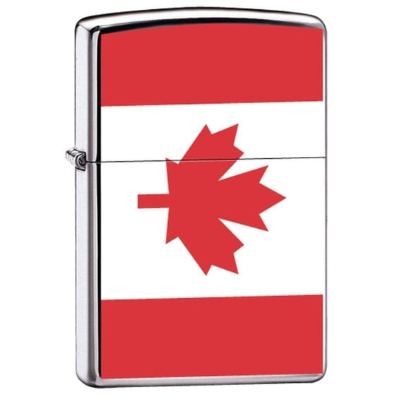 Zippo Lighter - Flag of Canada High Polish Chrome Zippo Zippo   