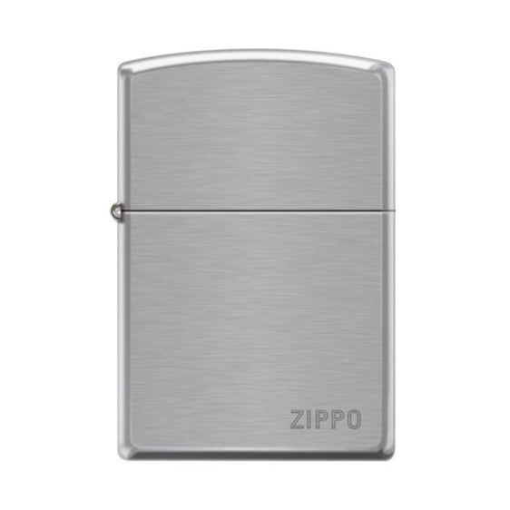 Zippo Lighter - Pipe Lighter With Logo Brushed Chrome Zippo Zippo   