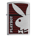 Zippo Lighter - Playboy Red Brushed Chrome Zippo Zippo   