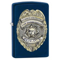 Zippo Lighter - Police Badge Navy Blue Matte Zippo Zippo   