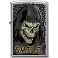 Zippo Lighter - Skull Smile Brushed Chrome Zippo Zippo   