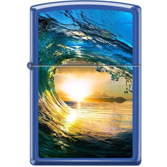 Zippo Lighter - Sunset In Wave Blue Matte
