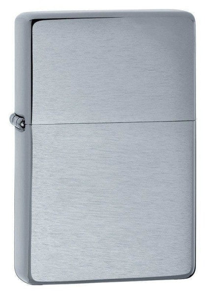 Zippo Lighter - Vintage Brushed Chrome w/o slashes