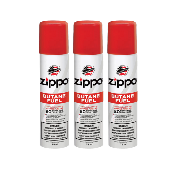 Zippo Butane Fuel 1.48 oz / 42 gr. Zippo Zippo 3 Pack  